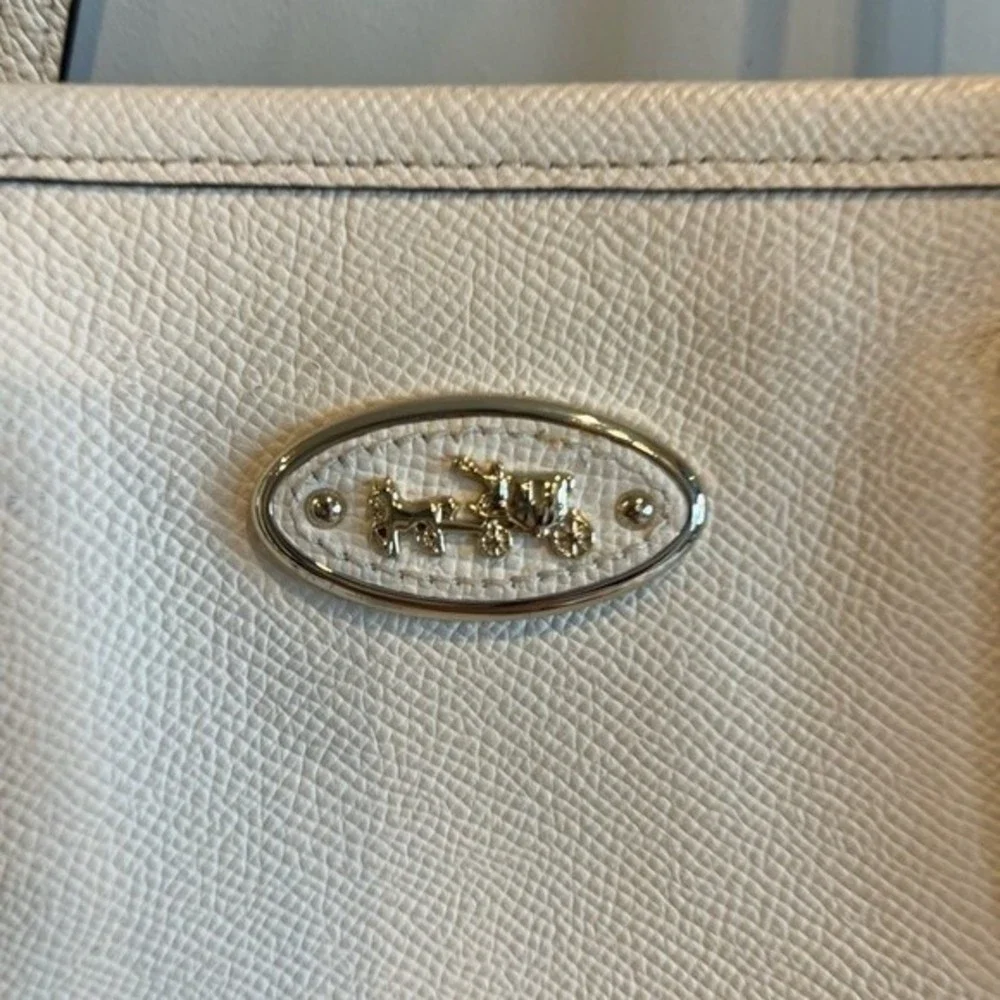 Coach Beige Leather Tote Bag